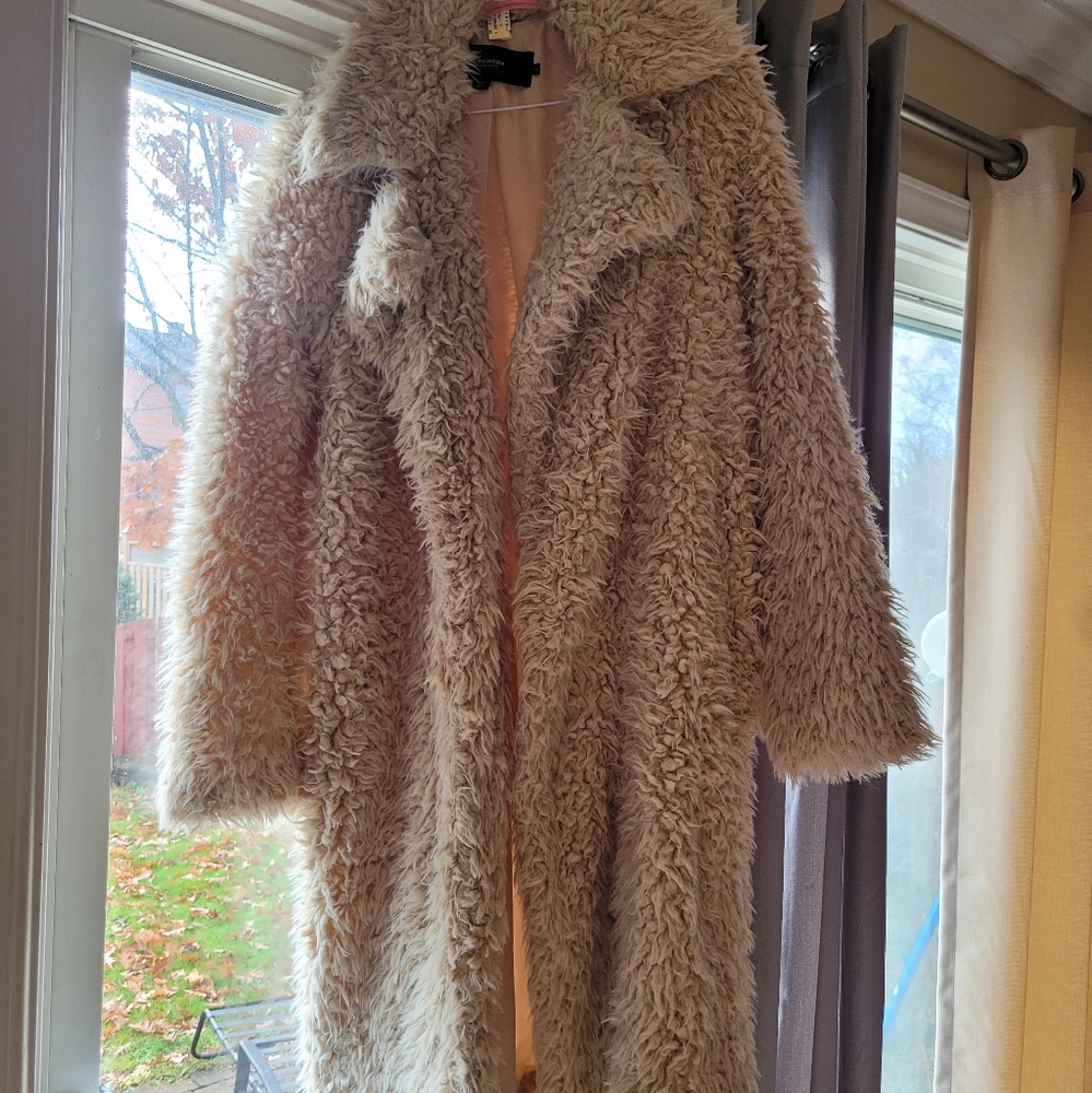 Faux fur midi length jacket